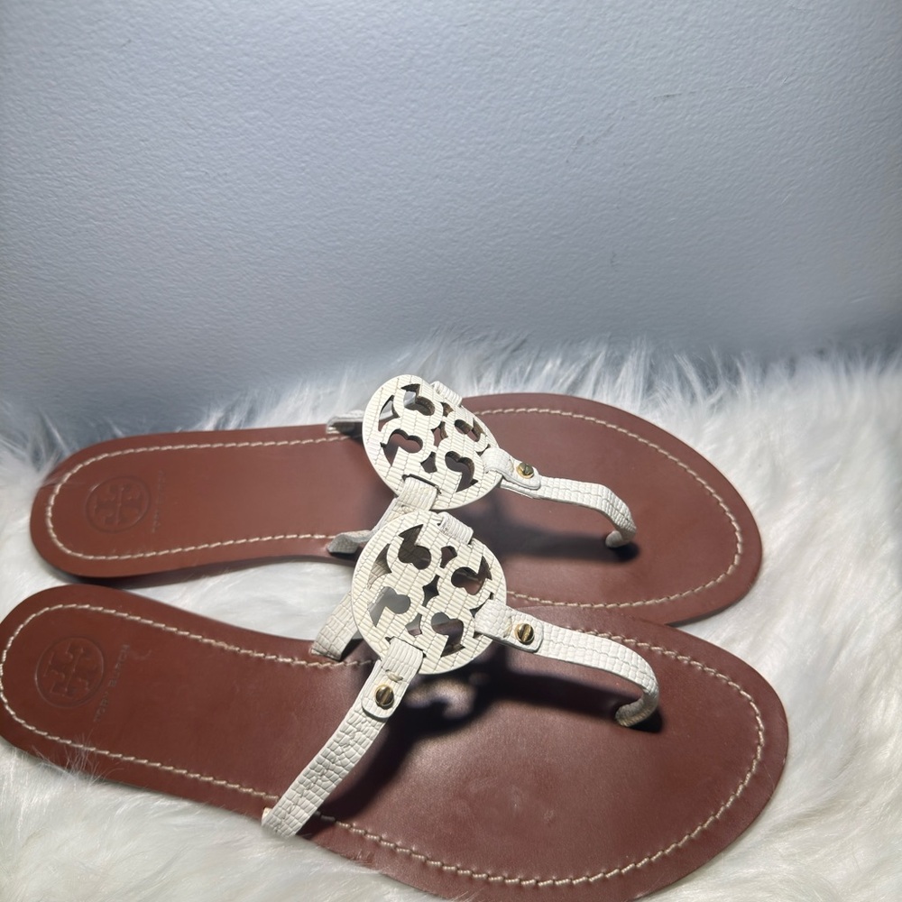 Tory Burch Cream and Brown Sandals - Picture 3 of 6